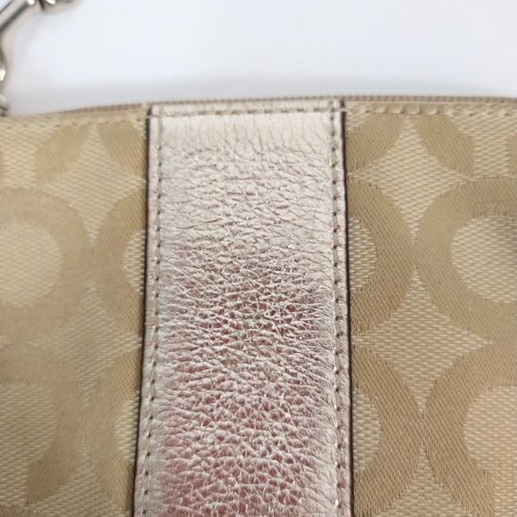 Coach tan and gold small wristlet - Picture 3 of 8